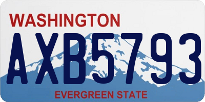 WA license plate AXB5793