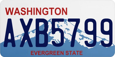 WA license plate AXB5799