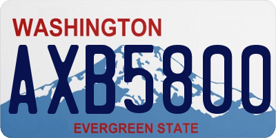 WA license plate AXB5800