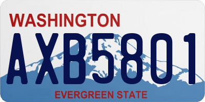 WA license plate AXB5801
