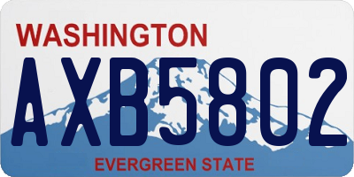 WA license plate AXB5802