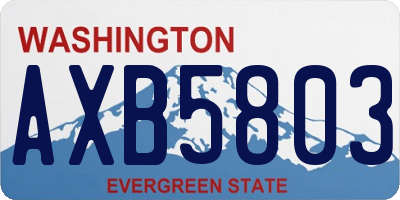 WA license plate AXB5803