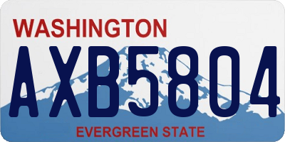 WA license plate AXB5804