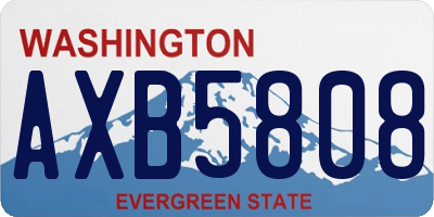 WA license plate AXB5808