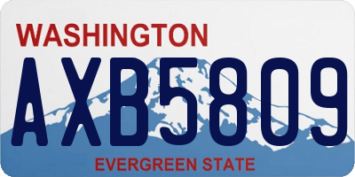 WA license plate AXB5809