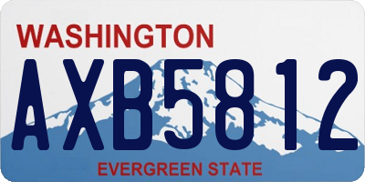 WA license plate AXB5812