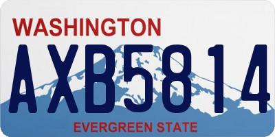 WA license plate AXB5814