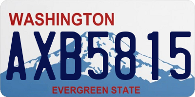 WA license plate AXB5815