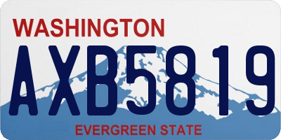 WA license plate AXB5819