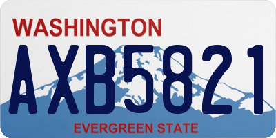 WA license plate AXB5821