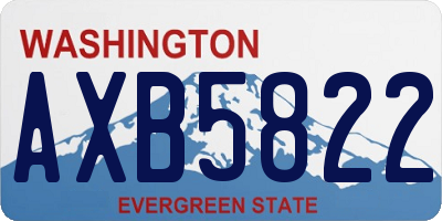 WA license plate AXB5822