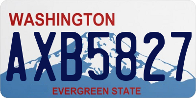 WA license plate AXB5827