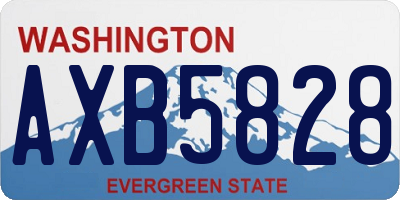 WA license plate AXB5828