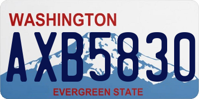 WA license plate AXB5830