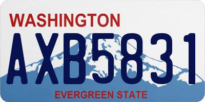 WA license plate AXB5831