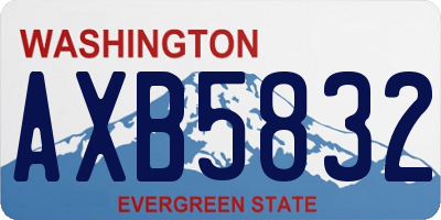 WA license plate AXB5832