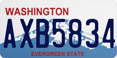 WA license plate AXB5834