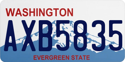 WA license plate AXB5835