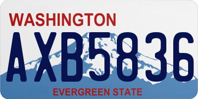 WA license plate AXB5836