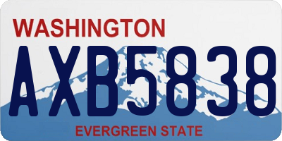 WA license plate AXB5838