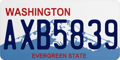 WA license plate AXB5839