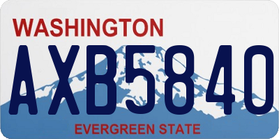 WA license plate AXB5840
