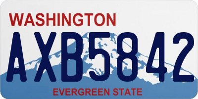 WA license plate AXB5842