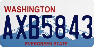 WA license plate AXB5843