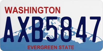 WA license plate AXB5847