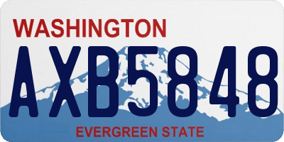 WA license plate AXB5848