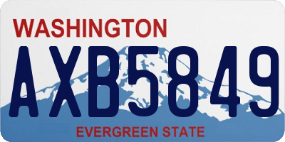 WA license plate AXB5849