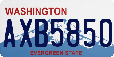 WA license plate AXB5850