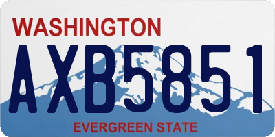 WA license plate AXB5851