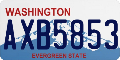 WA license plate AXB5853