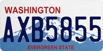 WA license plate AXB5855