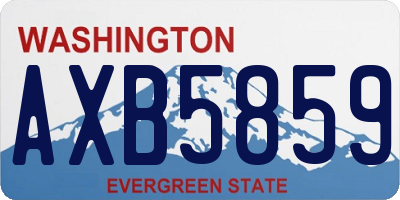 WA license plate AXB5859