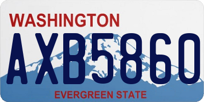 WA license plate AXB5860