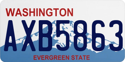 WA license plate AXB5863