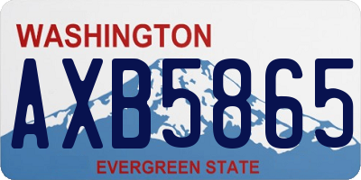 WA license plate AXB5865