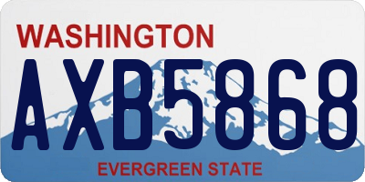 WA license plate AXB5868