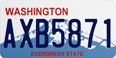 WA license plate AXB5871