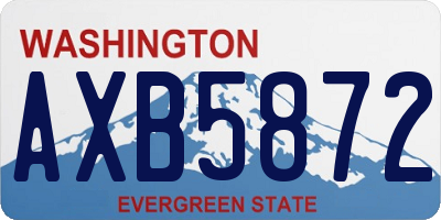 WA license plate AXB5872