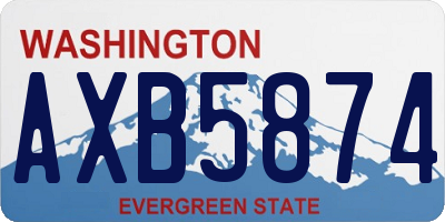 WA license plate AXB5874