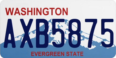 WA license plate AXB5875