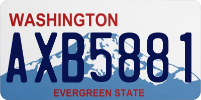 WA license plate AXB5881
