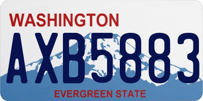 WA license plate AXB5883