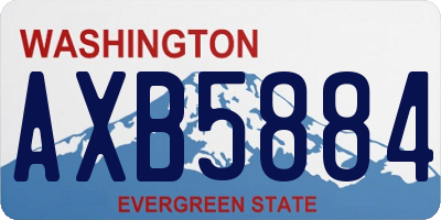 WA license plate AXB5884