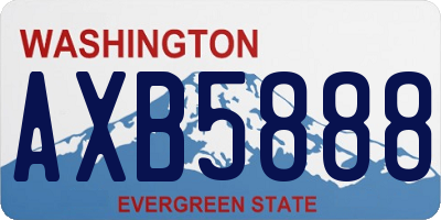 WA license plate AXB5888