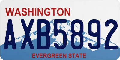 WA license plate AXB5892