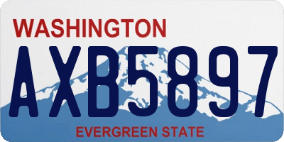 WA license plate AXB5897